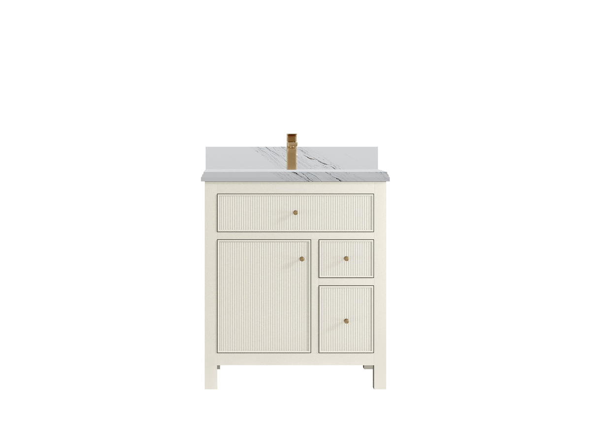 Sonoma 30 in W x 22 in D Free Standing Reeded Single Sink Bathroom Vanity - Willow Bath and Vanity