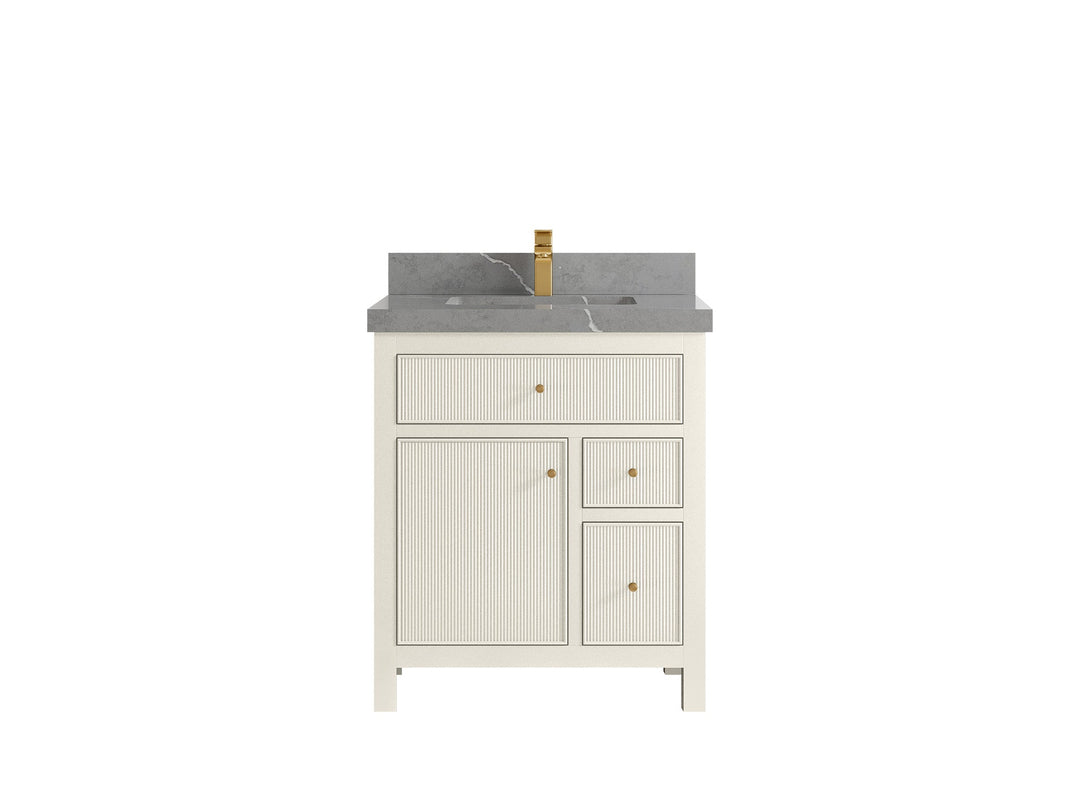 Sonoma 30 in W x 22 in D Free Standing Reeded Single Sink Bathroom Vanity - Willow Bath and Vanity