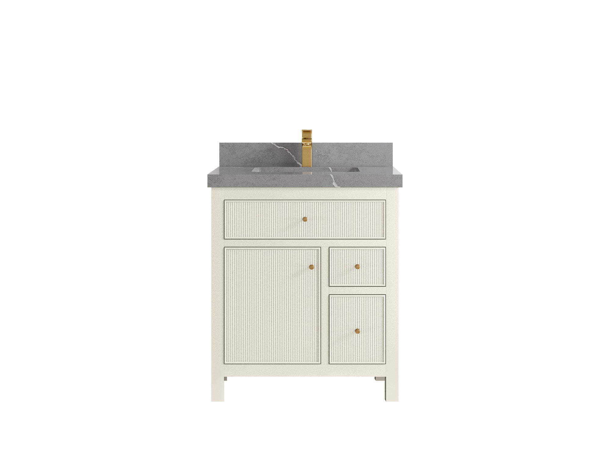 Sonoma 30 in W x 22 in D Free Standing Reeded Single Sink Bathroom Vanity - Willow Bath and Vanity