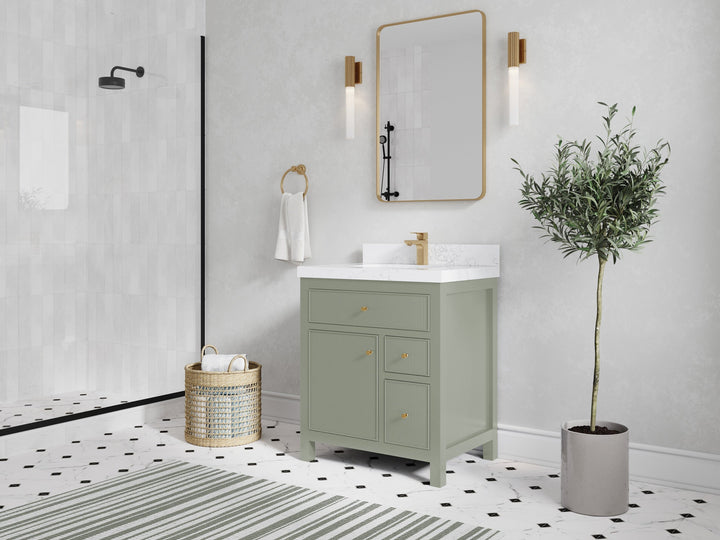 Sonoma 30 in W x 22 in D Reeded Free Standing Single Sink Bathroom Vanity - photo 2