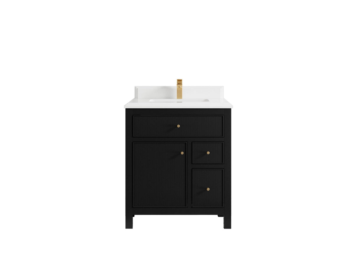 Sonoma 30 in W x 22 in D Reeded Free Standing Single Sink Bathroom Vanity - Willow Bath and Vanity