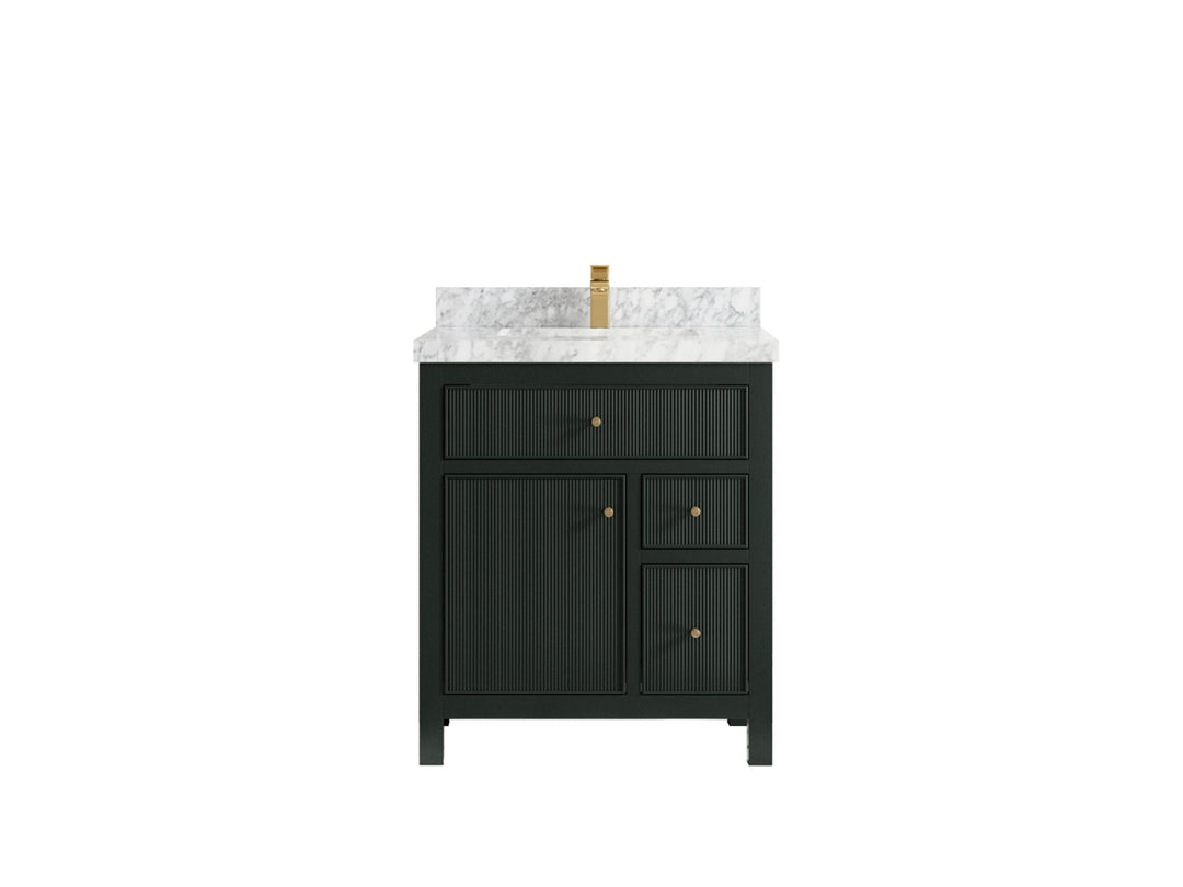Sonoma 30 in W x 22 in D Reeded Free Standing Single Sink Bathroom Vanity | 
              
                Dark Forest Green
                
                  
             - SON-CAB-DGN-29 - photo №11