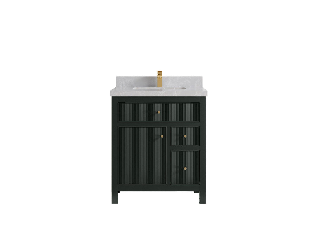 Sonoma 30 in W x 22 in D Reeded Free Standing Single Sink Bathroom Vanity | 
              
                Dark Forest Green
                
                  
             - SON-CAB-DGN-29 - photo №17