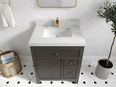 Sonoma 30 in W x 22 in D Reeded Free Standing Single Sink Bathroom Vanity - Willow Bath and Vanity