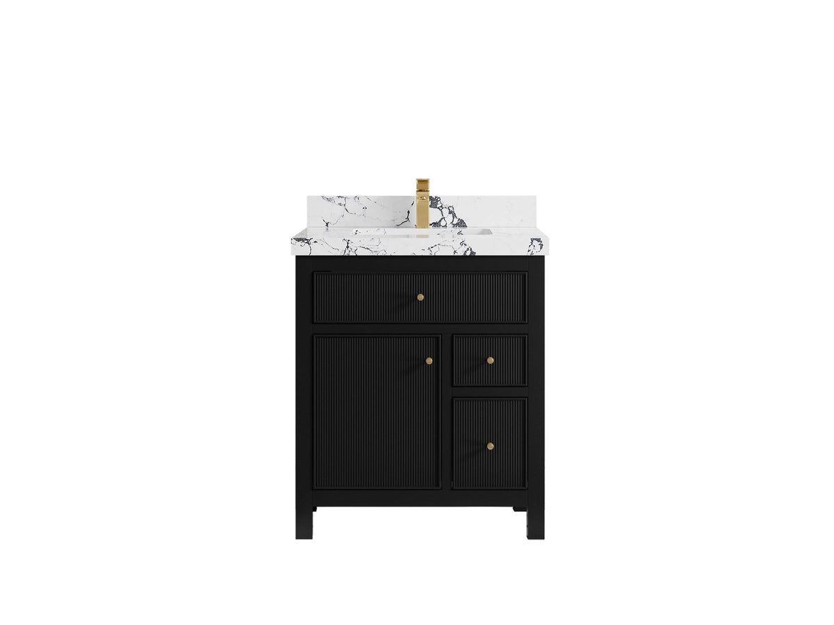 Sonoma 30 in W x 22 in D Reeded Free Standing Single Sink Bathroom Vanity - Willow Bath and Vanity