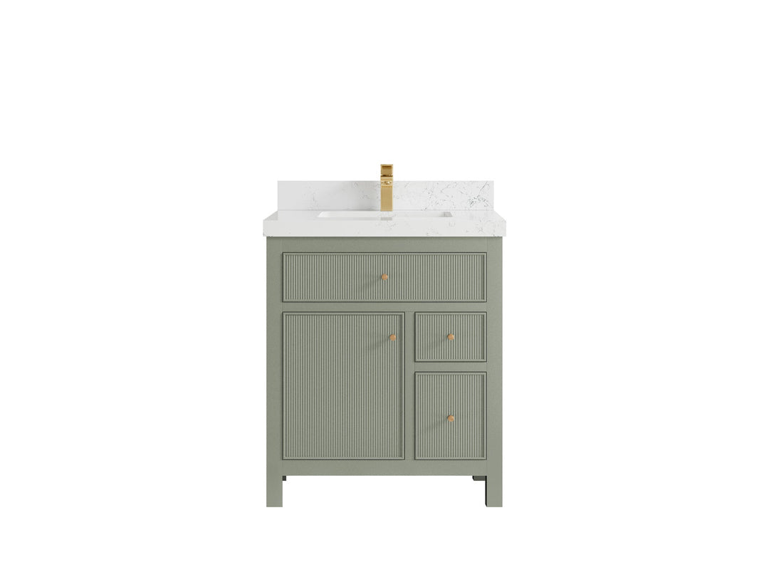 Sonoma 30 in W x 22 in D Reeded Free Standing Single Sink Bathroom Vanity | 
              
                Evergreen
                
                  
             - SON-CAB-EGN-29 - photo №17