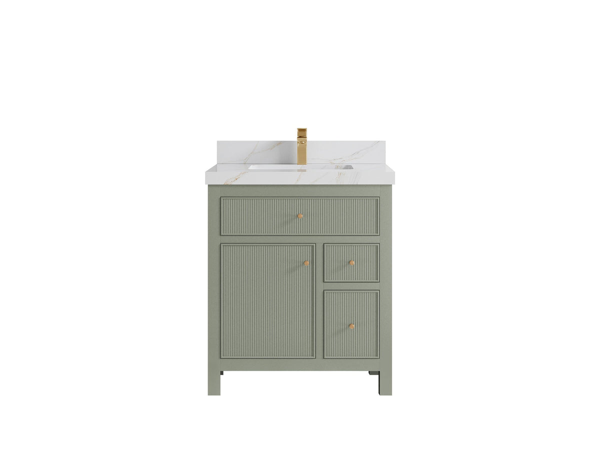 Sonoma 30 in W x 22 in D Reeded Free Standing Single Sink Bathroom Vanity - Willow Bath and Vanity