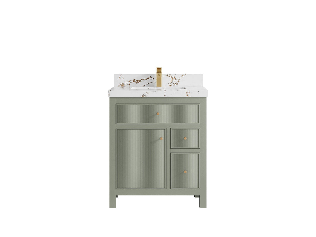 Sonoma 30 in W x 22 in D Reeded Free Standing Single Sink Bathroom Vanity | 
              
                Evergreen
                
                  
             - SON-CAB-EGN-29 - photo №20