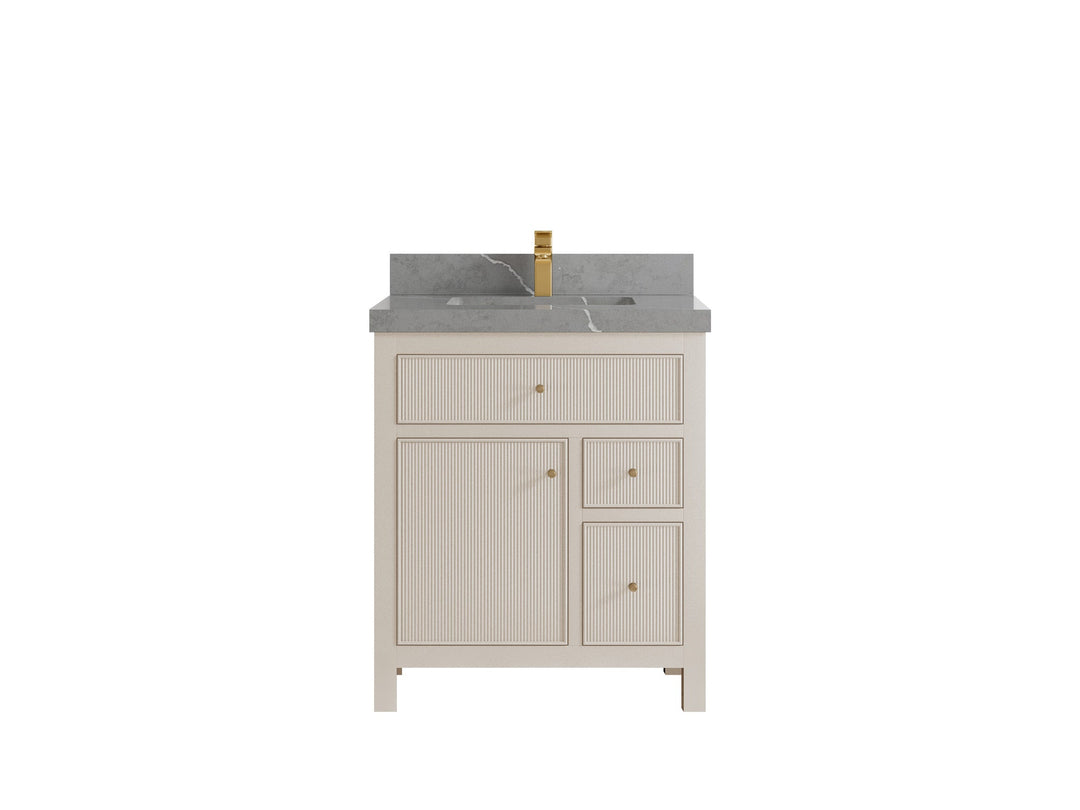 Sonoma 30 in W x 22 in D Reeded Free Standing Single Sink Bathroom Vanity | 
              
                 Fine Grain Linen Beige
                
                  
             - SON-CAB-FNG-29 - photo №19