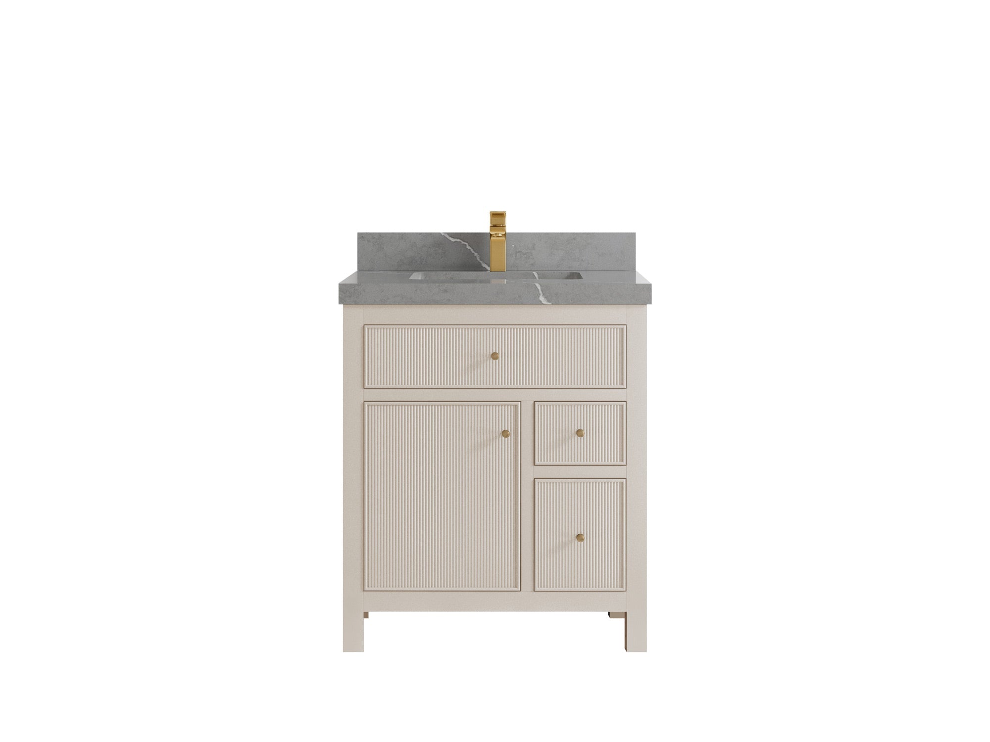 Sonoma 30 in W x 22 in D Reeded Free Standing Single Sink Bathroom Vanity - Willow Bath and Vanity