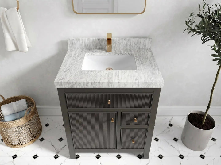 Sonoma 30 in W x 22 in D Reeded Free Standing Single Sink Bathroom Vanity - photo 5