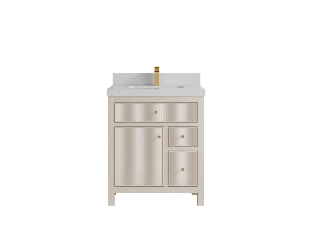 Sonoma 30 in W x 22 in D Reeded Free Standing Single Sink Bathroom Vanity | 
              
                 Fine Grain Linen Beige
                
                  
             - SON-CAB-FNG-29 - photo №13