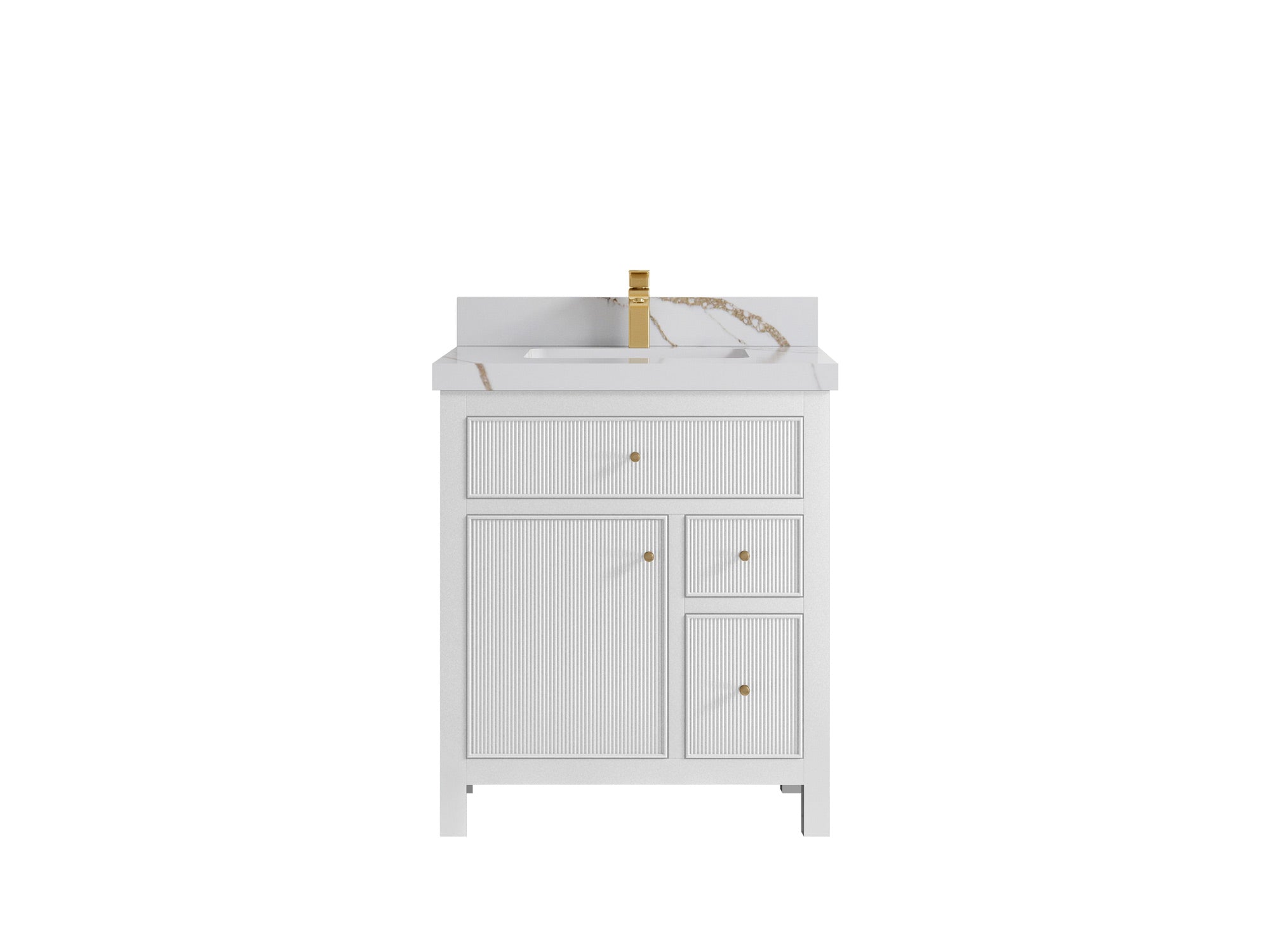Sonoma 30 in W x 22 in D Reeded Free Standing Single Sink Bathroom Vanity - Willow Bath and Vanity