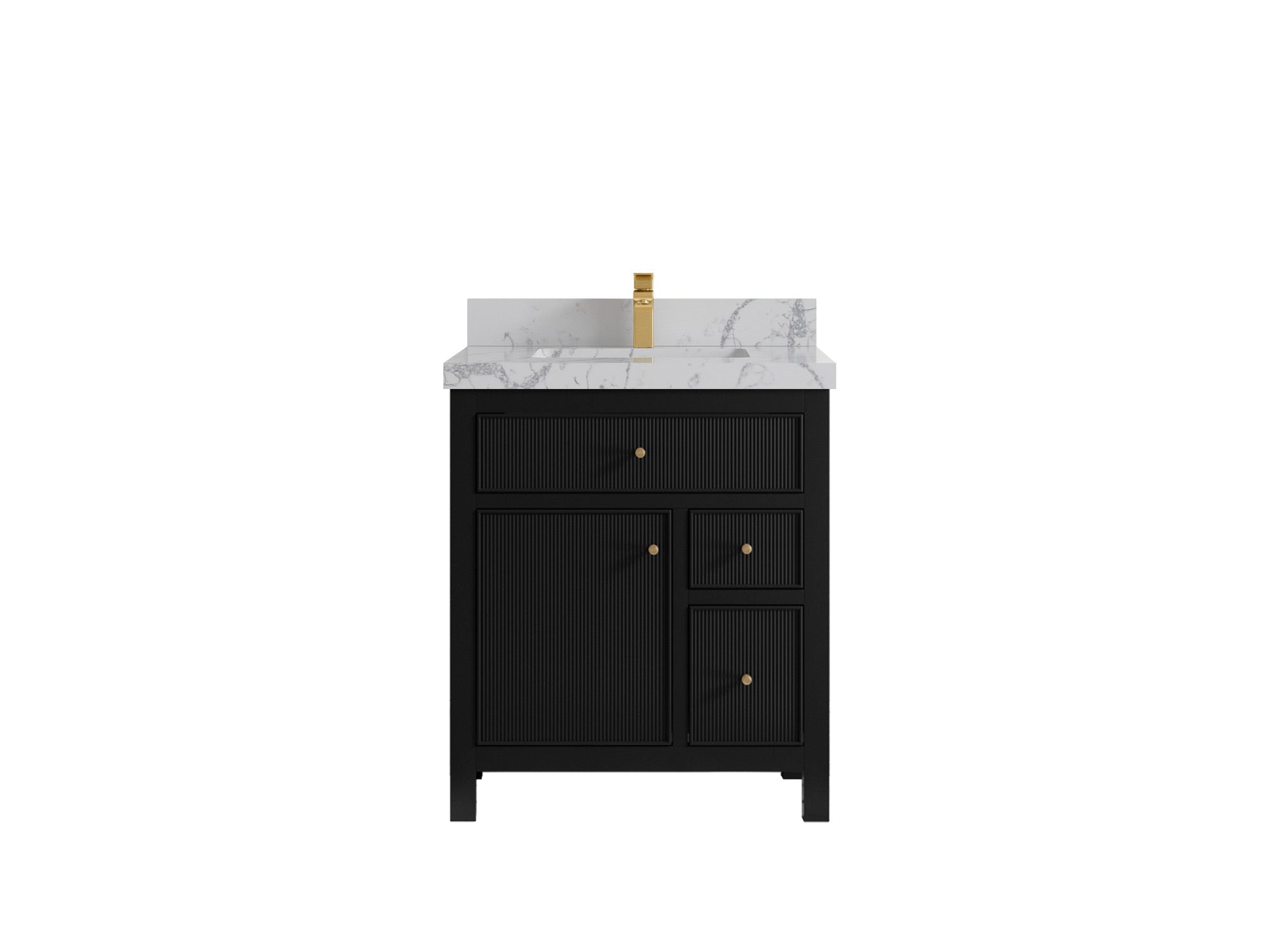 Sonoma 30 in W x 22 in D Reeded Free Standing Single Sink Bathroom Vanity - Willow Bath and Vanity