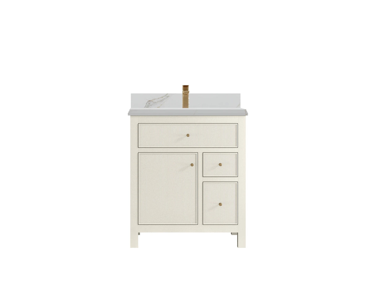Sonoma 30 in W x 22 in D Reeded Free Standing Single Sink Bathroom Vanity - Willow Bath and Vanity