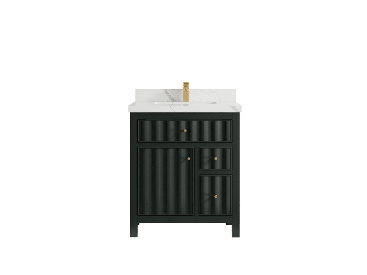 Sonoma 30 in W x 22 in D Reeded Free Standing Single Sink Bathroom Vanity - Willow Bath and Vanity