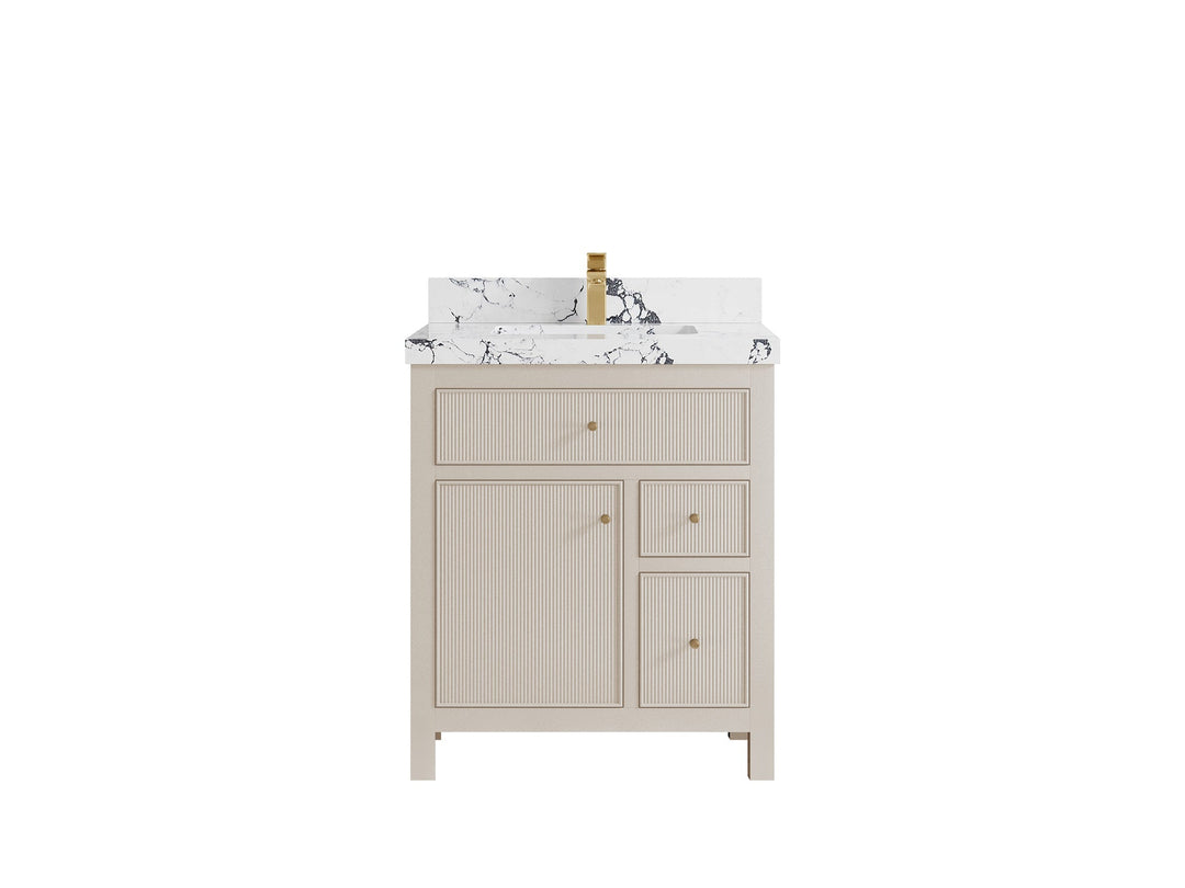 Sonoma 30 in W x 22 in D Reeded Free Standing Single Sink Bathroom Vanity | 
              
                 Fine Grain Linen Beige
                
                  
             - SON-CAB-FNG-29 - photo №22