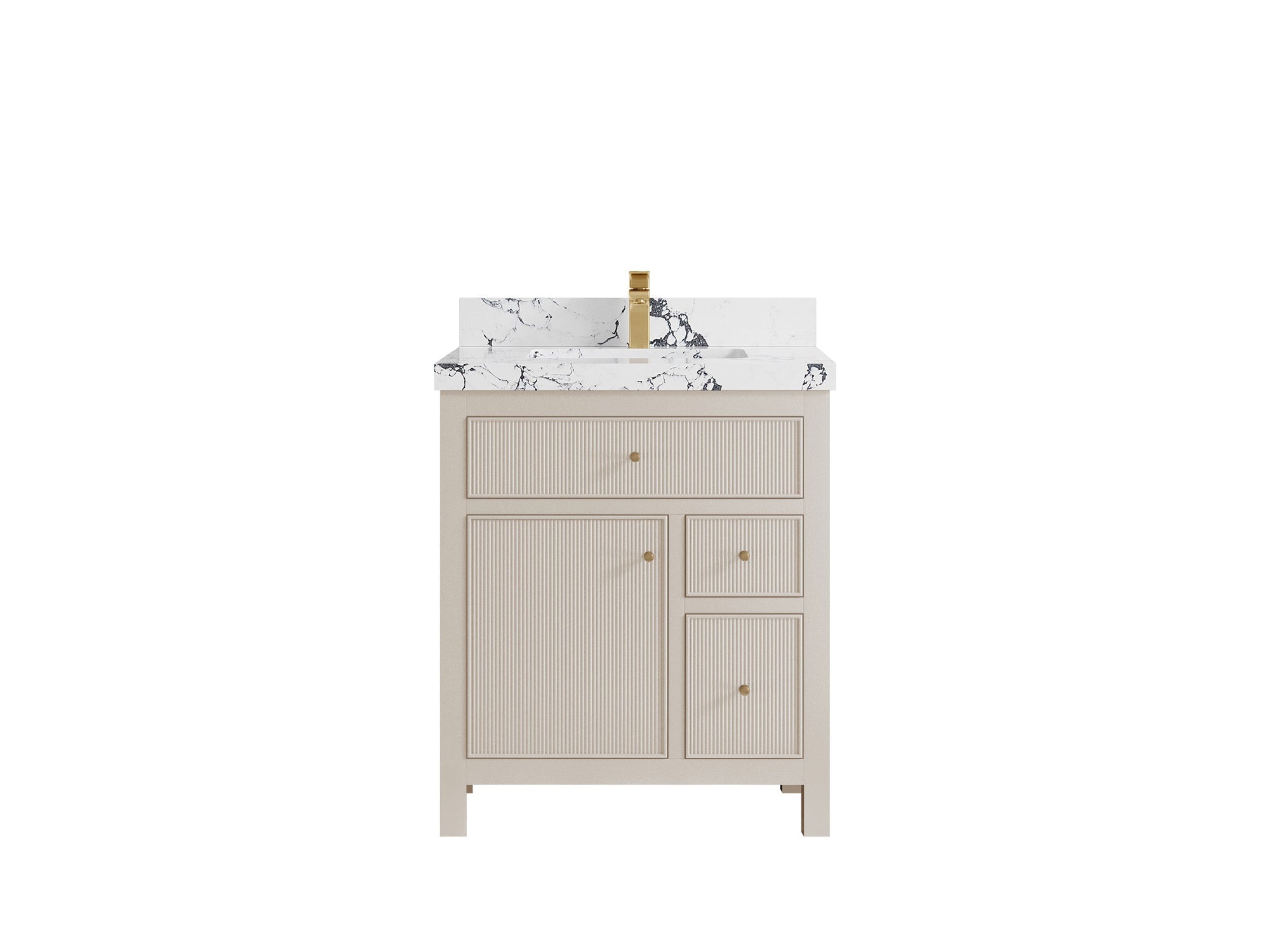 Sonoma 30 in W x 22 in D Reeded Free Standing Single Sink Bathroom Vanity - Willow Bath and Vanity