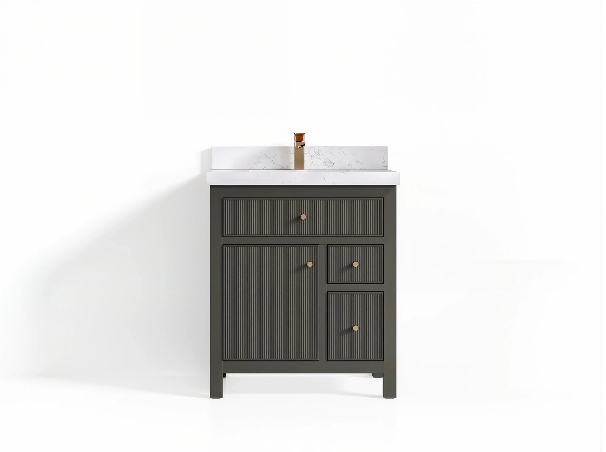 Sonoma 30 in W x 22 in D Reeded Free Standing Single Sink Bathroom Vanity - Willow Bath and Vanity