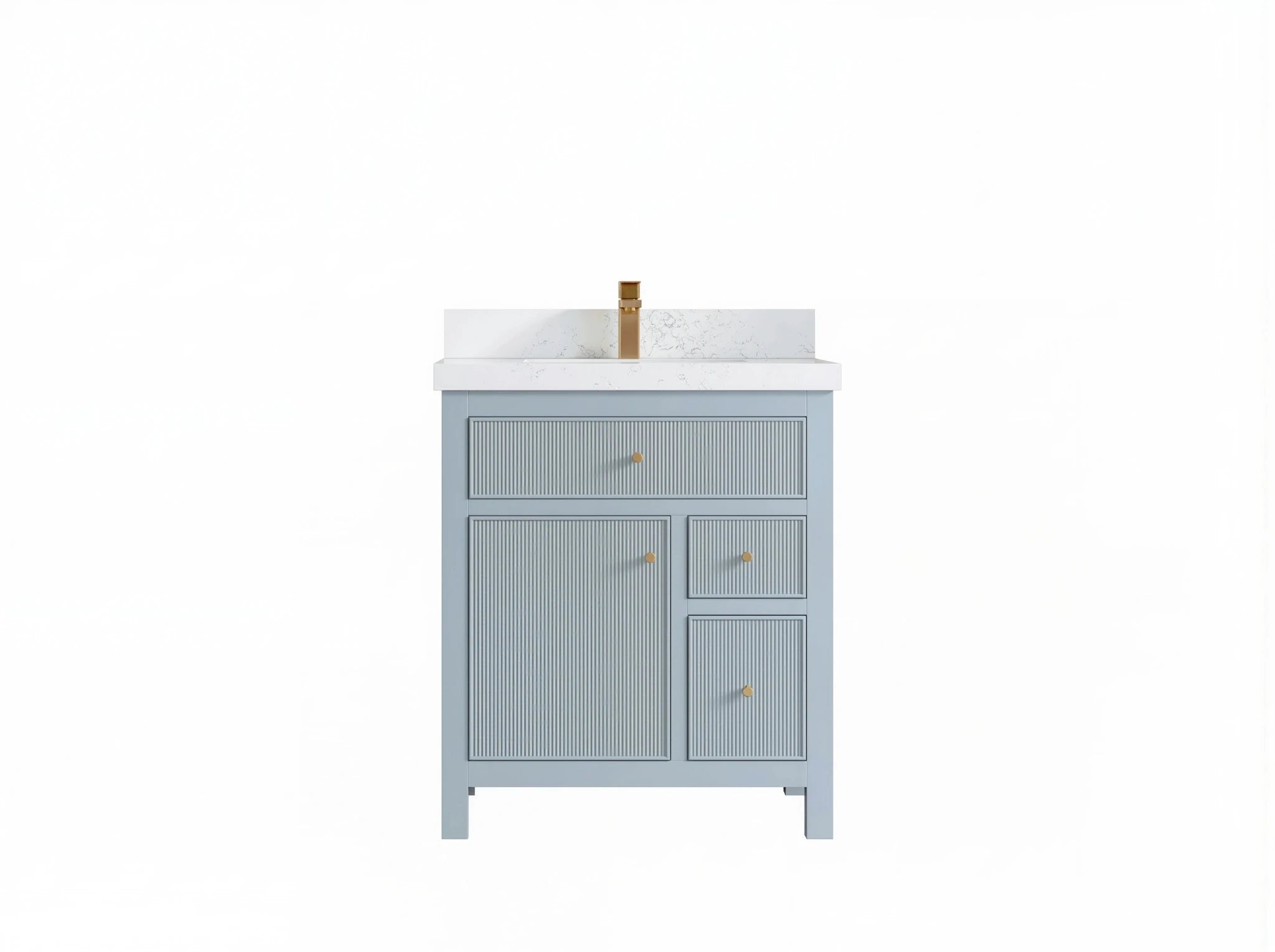 Sonoma 30 in W x 22 in D Reeded Free Standing Single Sink Bathroom Vanity - Willow Bath and Vanity