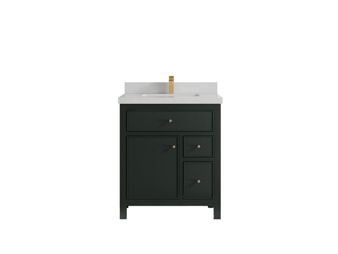 Sonoma 30 in W x 22 in D Reeded Free Standing Single Sink Bathroom Vanity | 
              
                Dark Forest Green
                
                  
             - SON-CAB-DGN-29 - photo №12