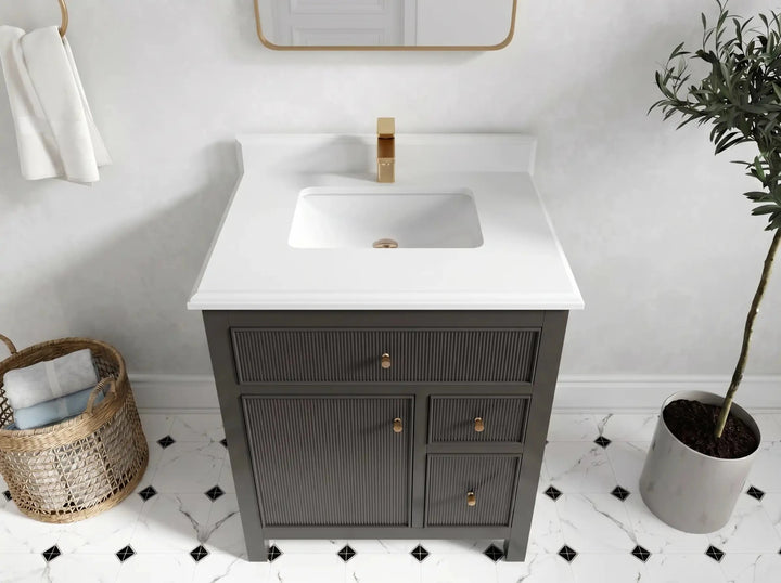 Sonoma 30 in W x 22 in D Reeded Free Standing Single Sink Bathroom Vanity - photo 31