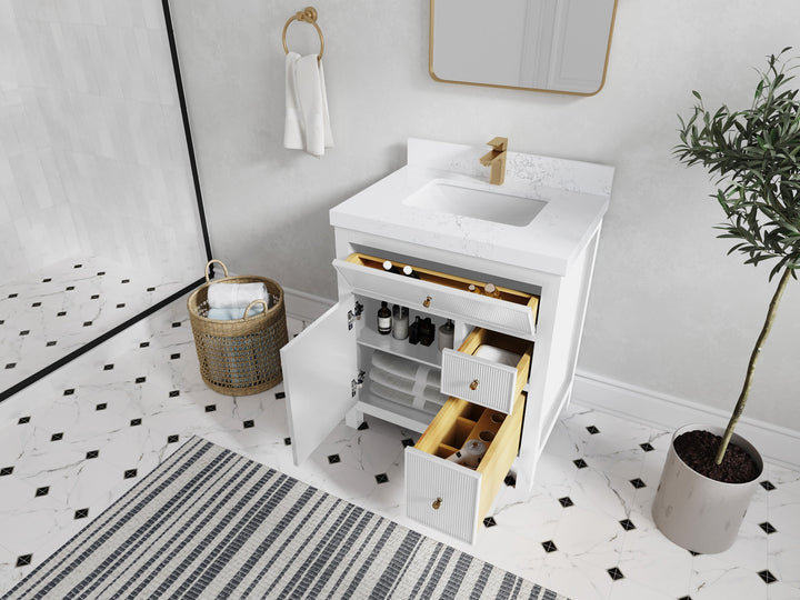 Sonoma 30 in W x 22 in D Reeded Free Standing Single Sink Bathroom Vanity - photo 3