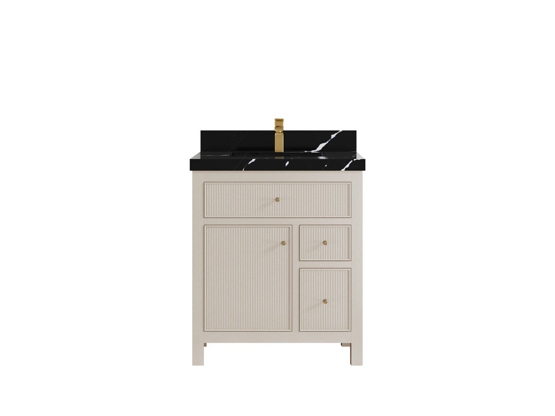 Sonoma 30 in W x 22 in D Reeded Free Standing Single Sink Bathroom Vanity | 
              
                 Fine Grain Linen Beige
                
                  
             - SON-CAB-FNG-29 - photo №7