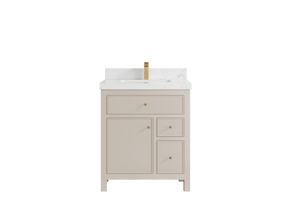 Sonoma 30 in W x 22 in D Reeded Free Standing Single Sink Bathroom Vanity - Willow Bath and Vanity