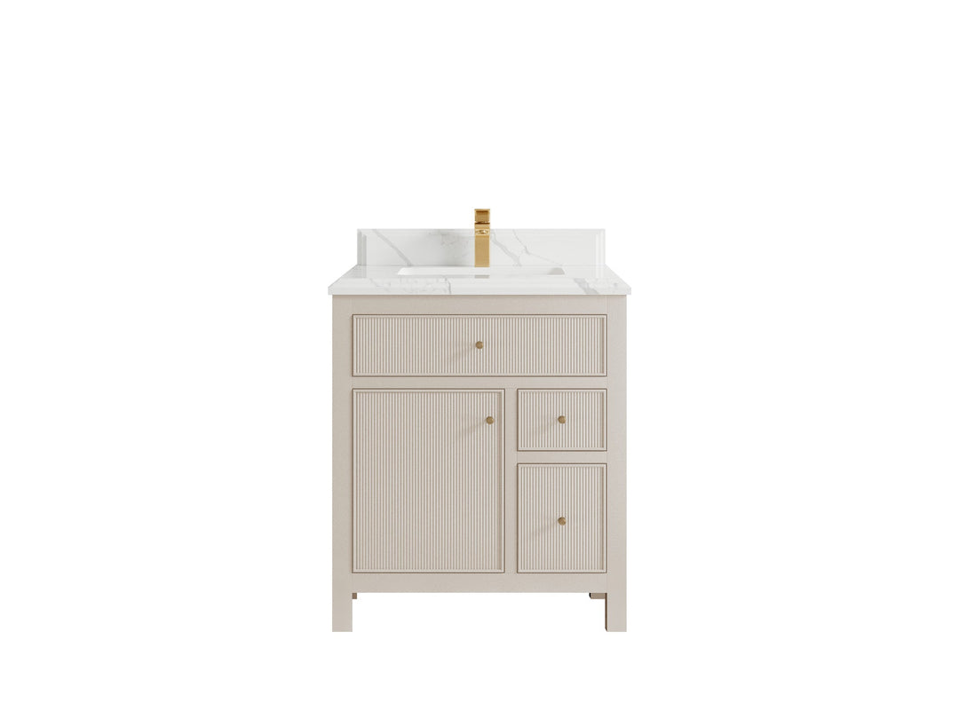 Sonoma 30 in W x 22 in D Reeded Free Standing Single Sink Bathroom Vanity | 
              
                 Fine Grain Linen Beige
                
                  
             - SON-CAB-FNG-29 - photo №14