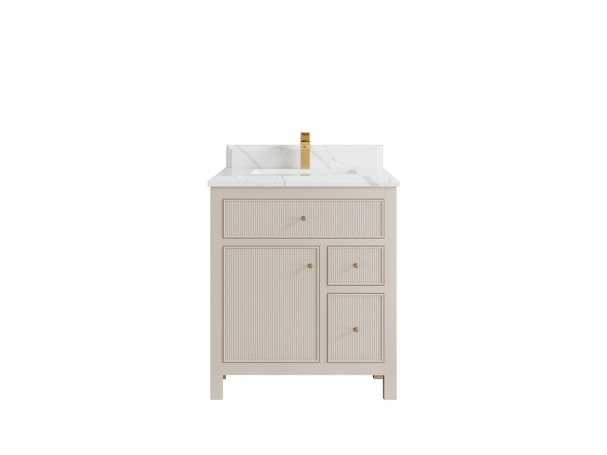 Sonoma 30 in W x 22 in D Reeded Free Standing Single Sink Bathroom Vanity - Willow Bath and Vanity