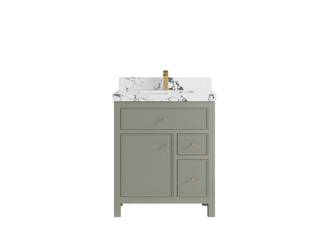 Sonoma 30 in W x 22 in D Reeded Free Standing Single Sink Bathroom Vanity | 
              
                Evergreen
                
                  
             - SON-CAB-EGN-29 - photo №22