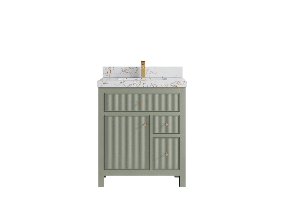Sonoma 30 in W x 22 in D Reeded Free Standing Single Sink Bathroom Vanity - Willow Bath and Vanity