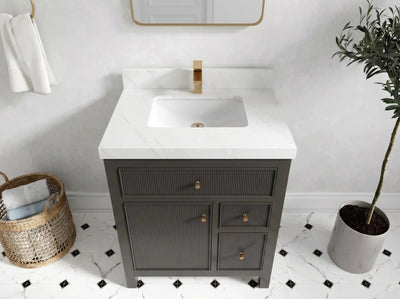 Sonoma 30 in W x 22 in D Reeded Free Standing Single Sink Bathroom Vanity - Willow Bath and Vanity