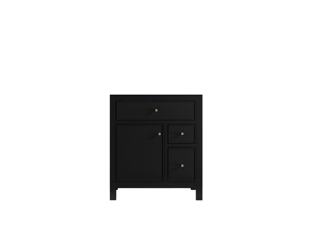 Sonoma 30 in W x 22 in D Reeded Free Standing Single Sink Bathroom Vanity | 
              
                Black
                
                  
             - SON_BLK_BRS_30 - photo №6