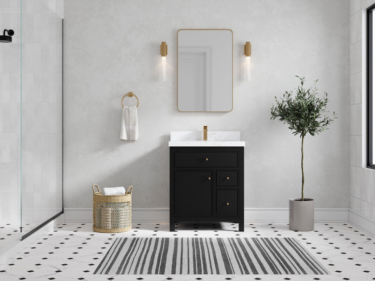 Sonoma 30 in W x 22 in D Reeded Free Standing Single Sink Bathroom Vanity - Willow Bath and Vanity