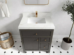 Sonoma 30 in W x 22 in D Reeded Free Standing Single Sink Bathroom Vanity - photo 10