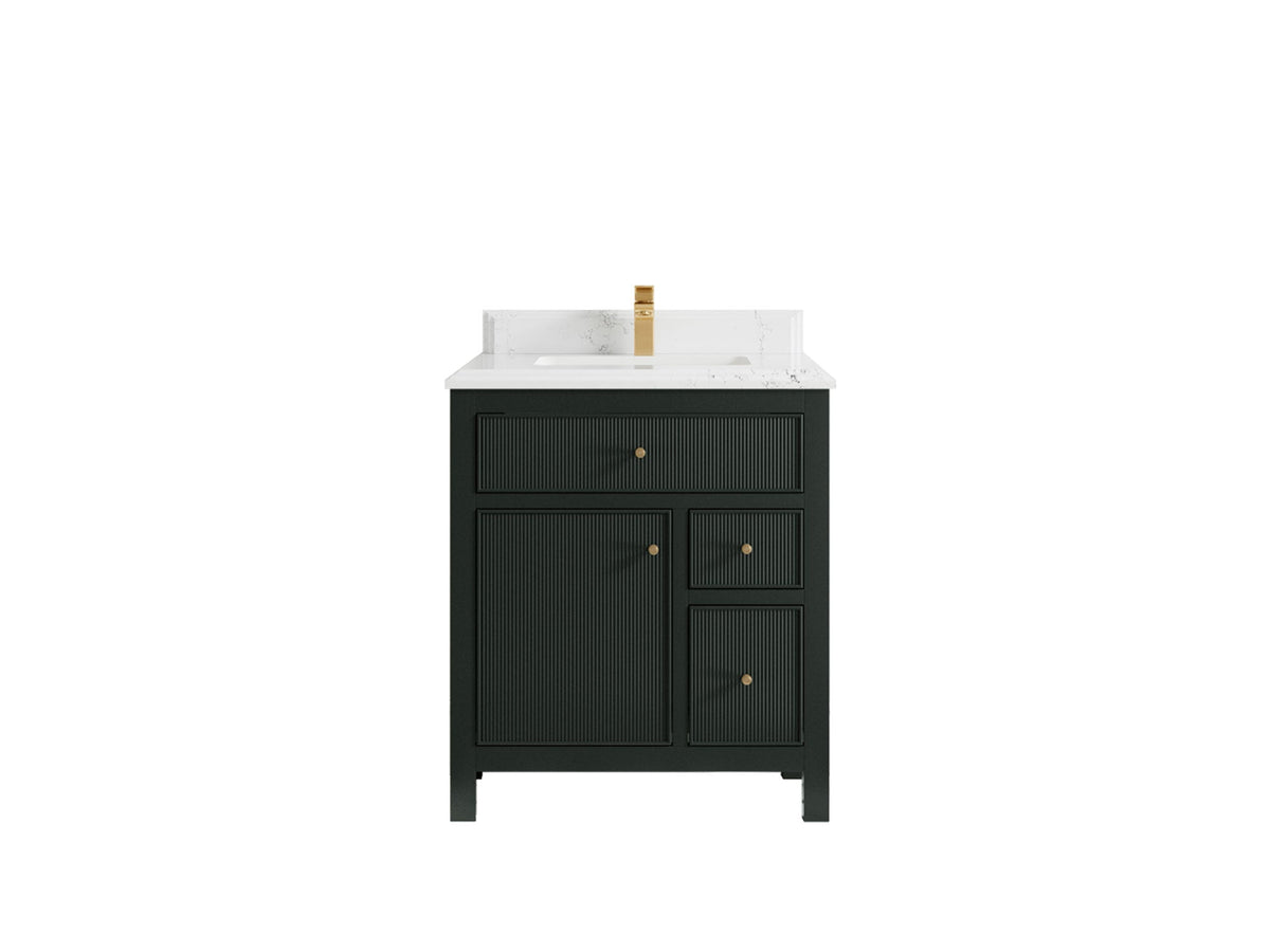 Sonoma 30 in W x 22 in D Reeded Free Standing Single Sink Bathroom Vanity - Willow Bath and Vanity