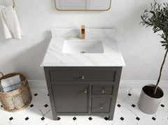Sonoma 30 in W x 22 in D Reeded Free Standing Single Sink Bathroom Vanity - photo 30