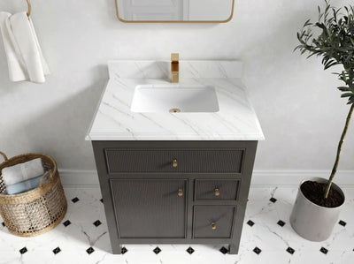 Sonoma 30 in W x 22 in D Reeded Free Standing Single Sink Bathroom Vanity - Willow Bath and Vanity