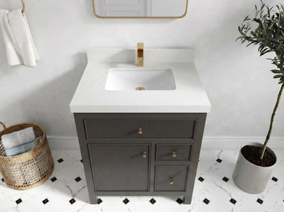 Sonoma 30 in W x 22 in D Reeded Free Standing Single Sink Bathroom Vanity - Willow Bath and Vanity