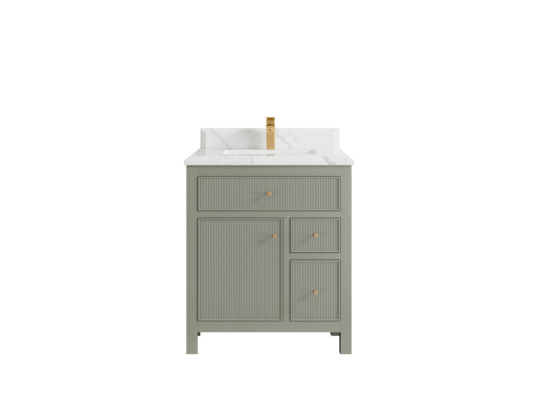 Sonoma 30 in W x 22 in D Reeded Free Standing Single Sink Bathroom Vanity | 
              
                Evergreen
                
                  
             - SON-CAB-EGN-29 - photo №14