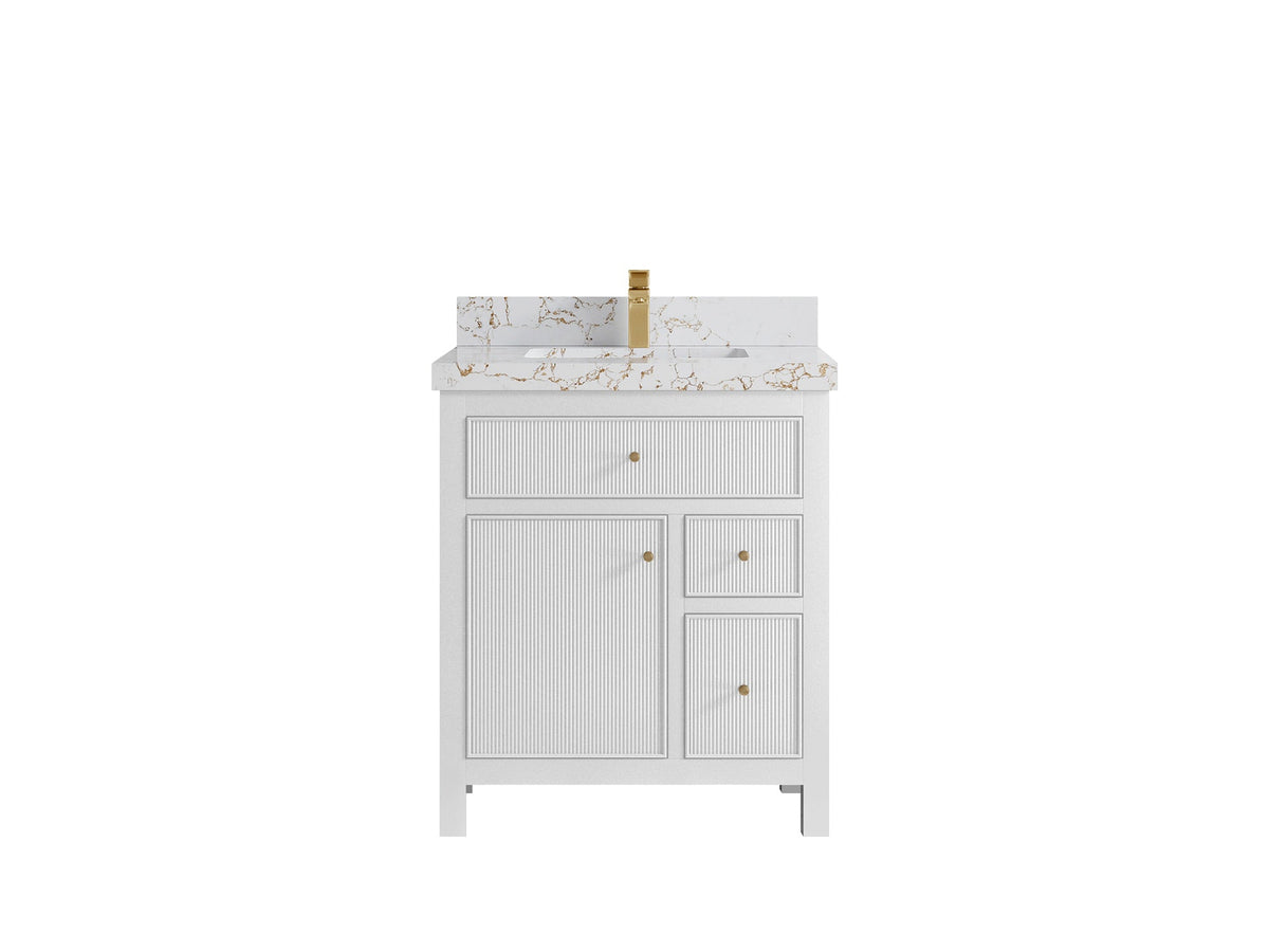 Sonoma 30 in W x 22 in D Reeded Free Standing Single Sink Bathroom Vanity - Willow Bath and Vanity