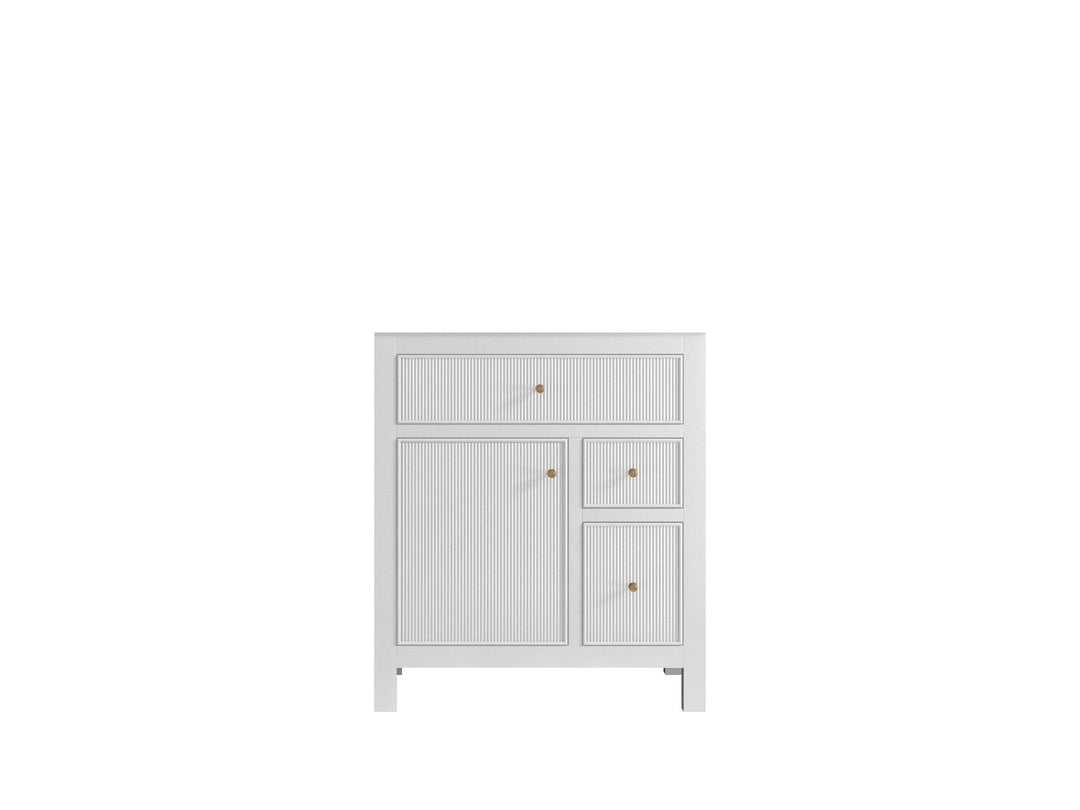 Sonoma 30 in W x 22 in D Reeded Free Standing Single Sink Bathroom Vanity | 
              
                White
                
                  
             - SON_WH_BRS_30 - photo №6