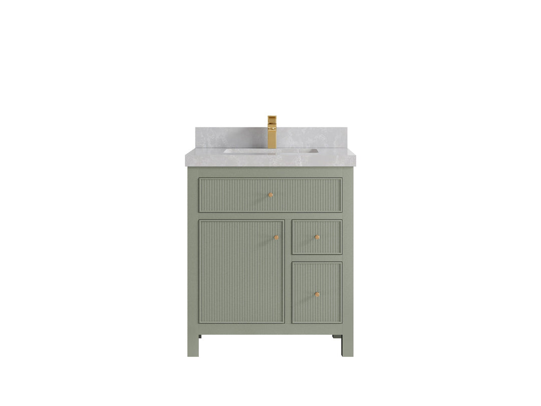 Sonoma 30 in W x 22 in D Reeded Free Standing Single Sink Bathroom Vanity | 
              
                Evergreen
                
                  
             - SON-CAB-EGN-29 - photo №18