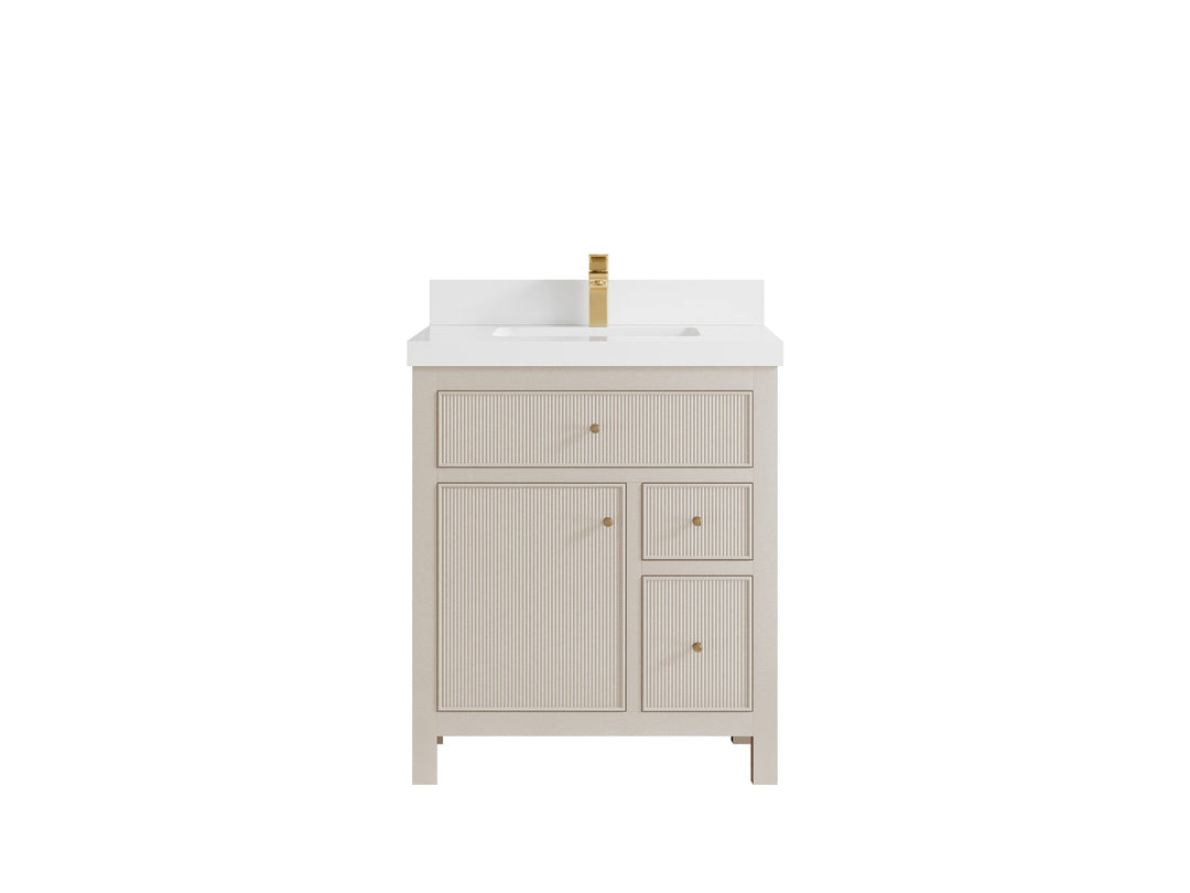 Sonoma 30 in W x 22 in D Reeded Free Standing Single Sink Bathroom Vanity | 
              
                 Fine Grain Linen Beige
                
                  
             - SON-CAB-FNG-29 - photo №24
