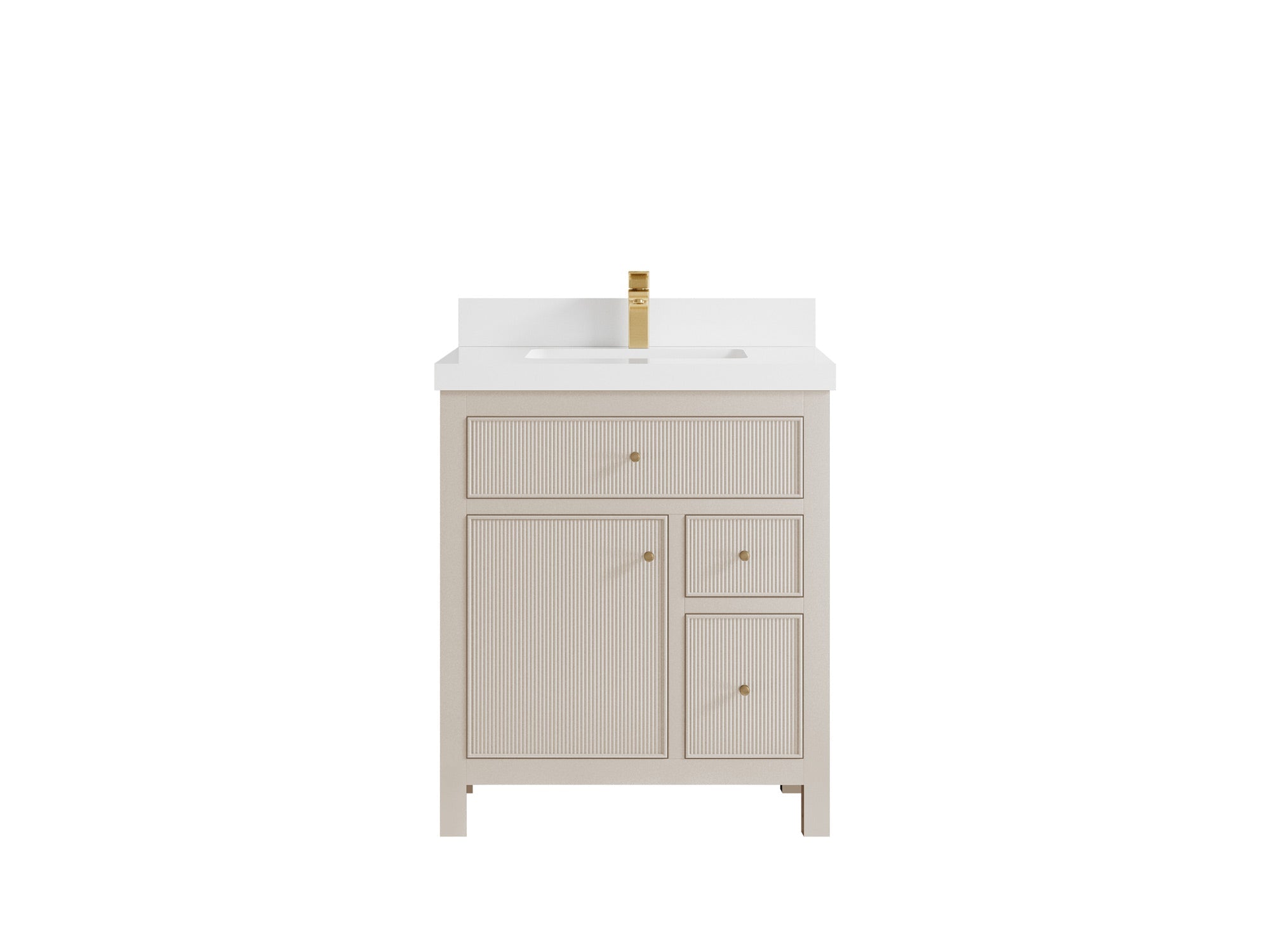 Sonoma 30 in W x 22 in D Reeded Free Standing Single Sink Bathroom Vanity - Willow Bath and Vanity