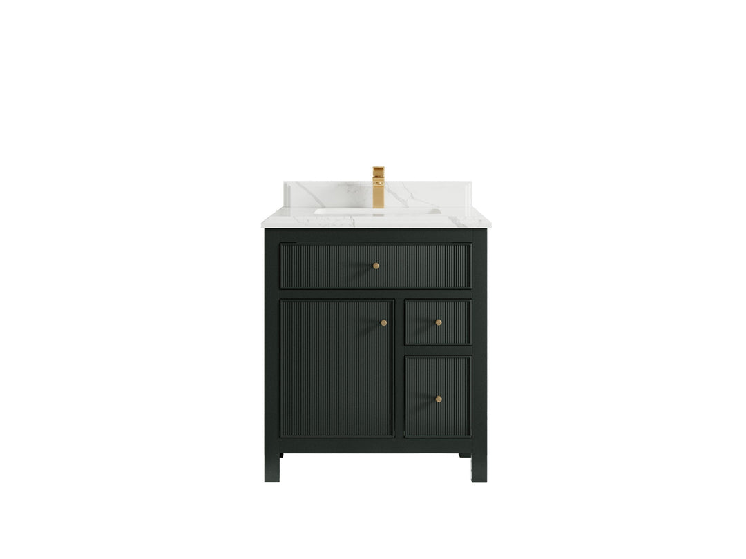 Sonoma 30 in W x 22 in D Reeded Free Standing Single Sink Bathroom Vanity | 
              
                Dark Forest Green
                
                  
             - SON-CAB-DGN-29 - photo №13