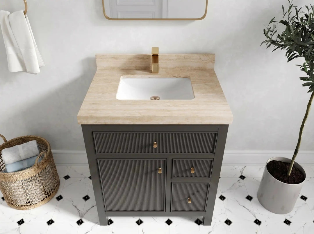 Sonoma 30 in W x 22 in D Reeded Free Standing Single Sink Bathroom Vanity | 
              
                Urbane Bronze
                
                  
             - SON-CAB-URB-29 - photo №16