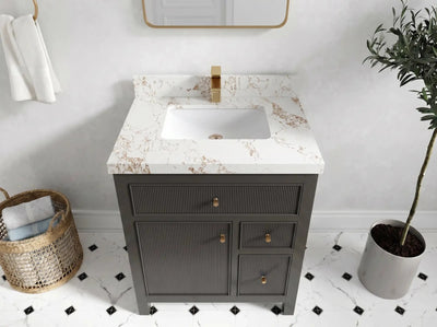 Sonoma 30 in W x 22 in D Reeded Free Standing Single Sink Bathroom Vanity - Willow Bath and Vanity